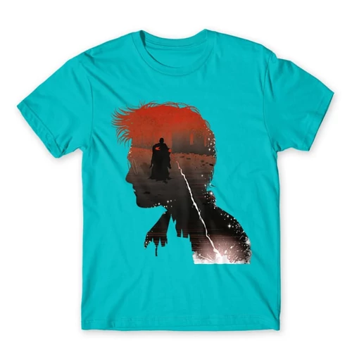 Atollkék Harry Potter férfi rövid ujjú póló - Harry silhouette