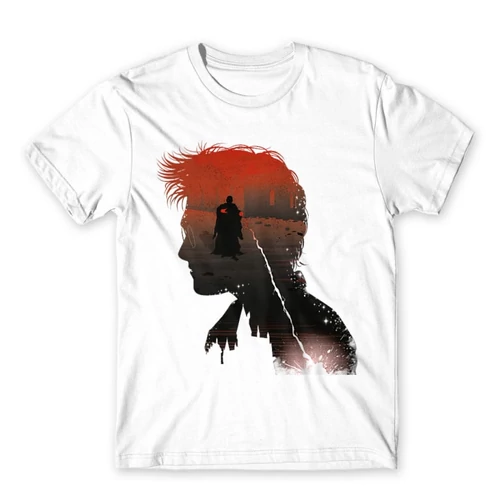 Fehér Harry Potter férfi rövid ujjú póló - Harry silhouette