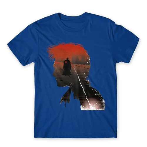 Királykék Harry Potter férfi rövid ujjú póló - Harry silhouette