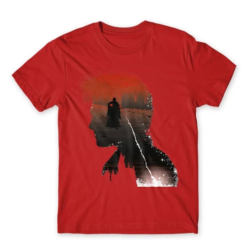Piros Harry Potter férfi rövid ujjú póló - Harry silhouette