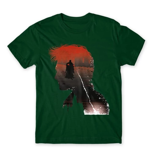 Sötétzöld Harry Potter férfi rövid ujjú póló - Harry silhouette