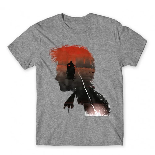 Sportszürke Harry Potter férfi rövid ujjú póló - Harry silhouette