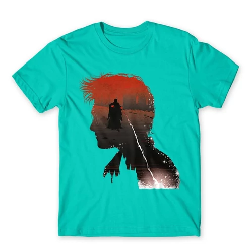 Türkiz Harry Potter férfi rövid ujjú póló - Harry silhouette