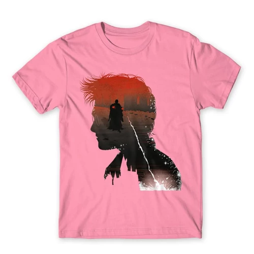 Világos rózsaszín Harry Potter férfi rövid ujjú póló - Harry silhouette