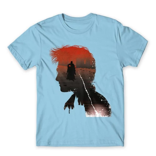 Világoskék Harry Potter férfi rövid ujjú póló - Harry silhouette