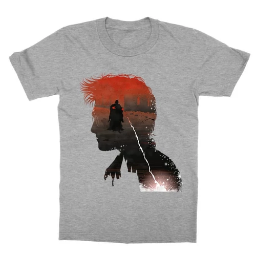 Sportszürke Harry Potter gyerek rövid ujjú póló - Harry silhouette