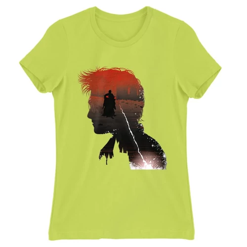 Almazöld Harry Potter női rövid ujjú póló - Harry silhouette