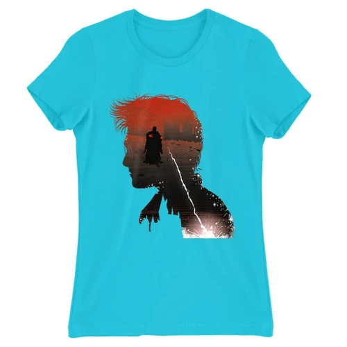 Atollkék Harry Potter női rövid ujjú póló - Harry silhouette