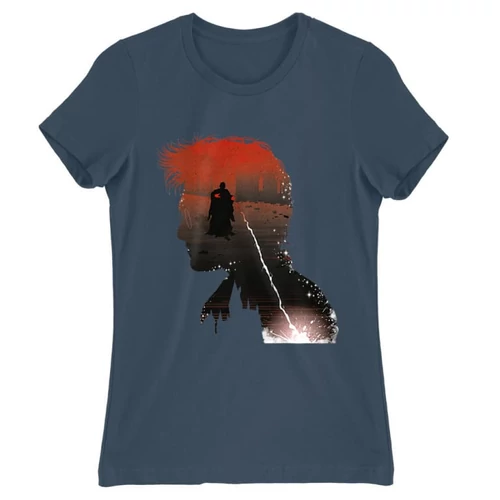 Denim Harry Potter női rövid ujjú póló - Harry silhouette