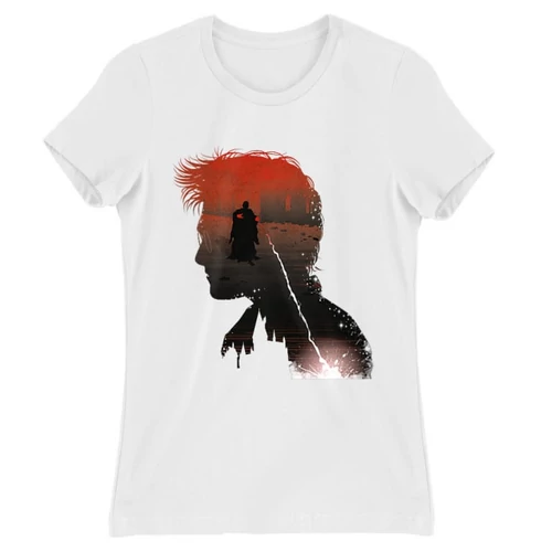 Fehér Harry Potter női rövid ujjú póló - Harry silhouette