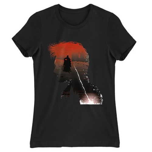 Fekete Harry Potter női rövid ujjú póló - Harry silhouette
