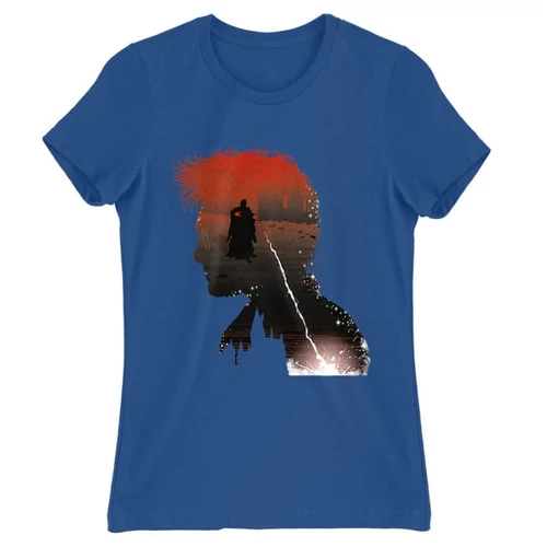 Királykék Harry Potter női rövid ujjú póló - Harry silhouette