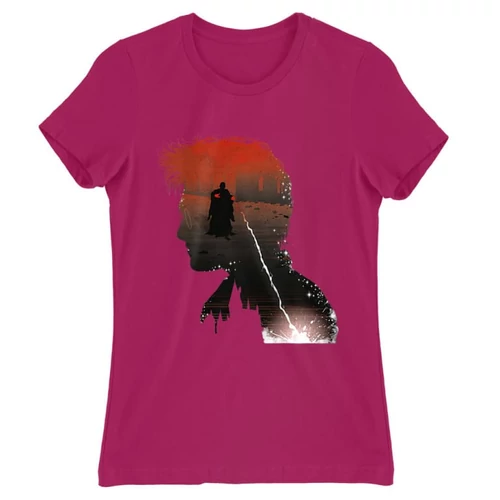 Pink Harry Potter női rövid ujjú póló - Harry silhouette