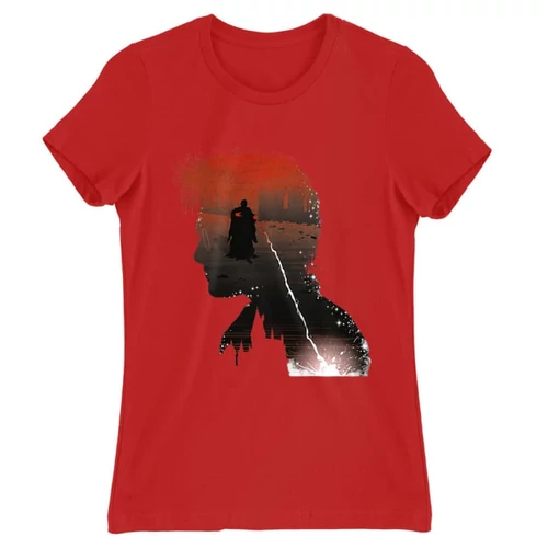 Piros Harry Potter női rövid ujjú póló - Harry silhouette