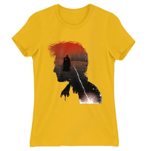 Sárga Harry Potter női rövid ujjú póló - Harry silhouette