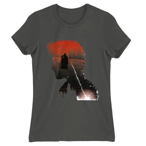 Sötétszürke Harry Potter női rövid ujjú póló - Harry silhouette
