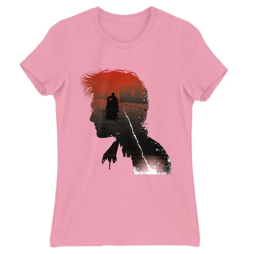 Világos rózsaszín Harry Potter női rövid ujjú póló - Harry silhouette