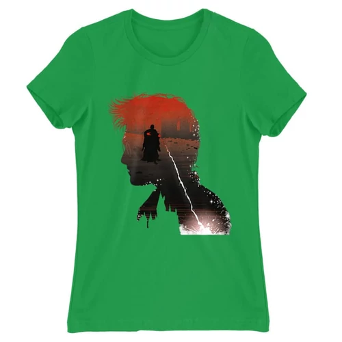 Zöld Harry Potter női rövid ujjú póló - Harry silhouette