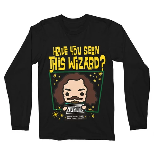Fekete Harry Potter férfi hosszú ujjú póló - Have you seen this wizard?
