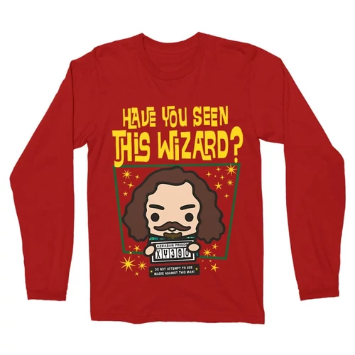 Piros Harry Potter férfi hosszú ujjú póló - Have you seen this wizard?