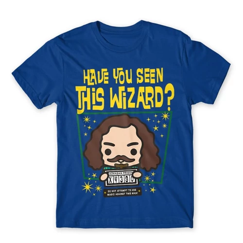 Királykék Harry Potter férfi rövid ujjú póló - Have you seen this wizard?