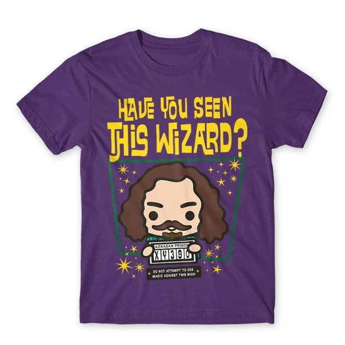 Sötétlila Harry Potter férfi rövid ujjú póló - Have you seen this wizard?