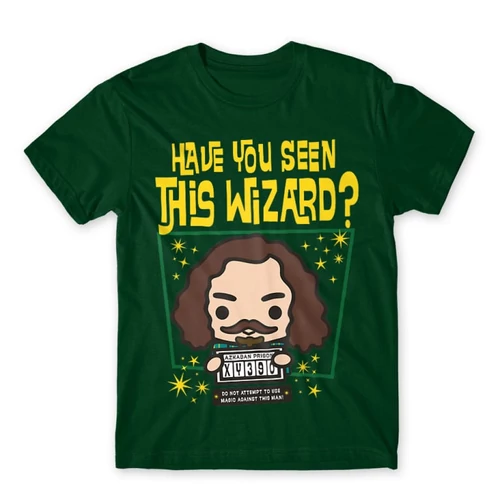 Sötétzöld Harry Potter férfi rövid ujjú póló - Have you seen this wizard?