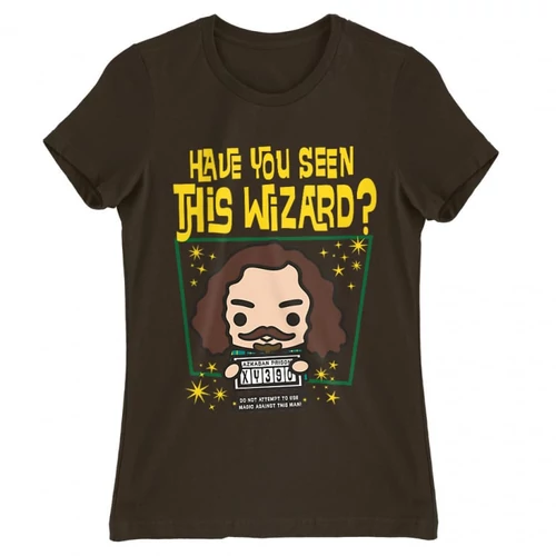 Barna Harry Potter női rövid ujjú póló - Have you seen this wizard?