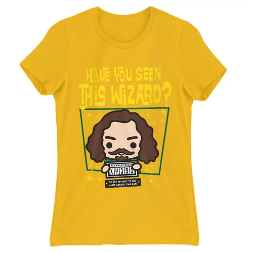 Sárga Harry Potter női rövid ujjú póló - Have you seen this wizard?