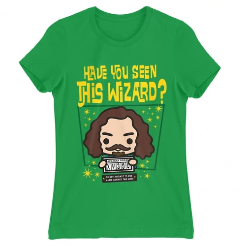 Zöld Harry Potter női rövid ujjú póló - Have you seen this wizard?