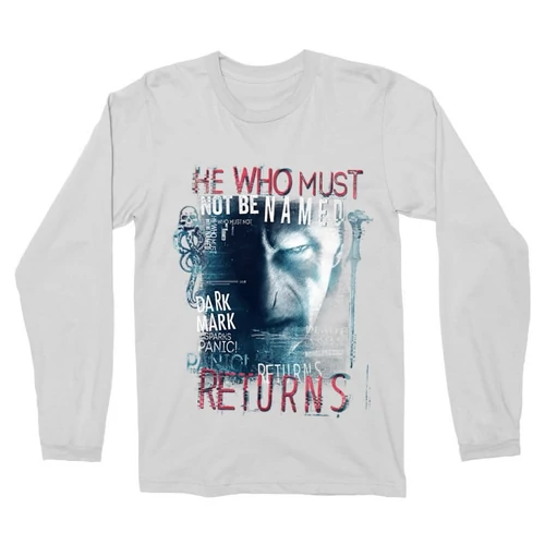Fehér Harry Potter férfi hosszú ujjú póló - He returns