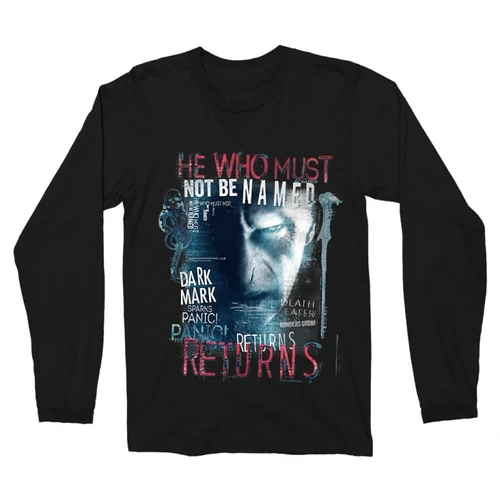 Fekete Harry Potter férfi hosszú ujjú póló - He returns