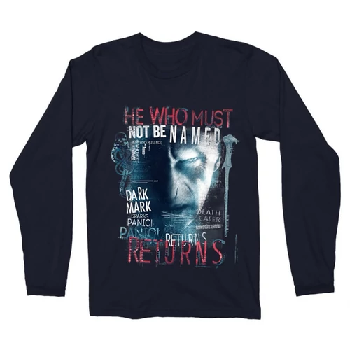 Sötétkék Harry Potter férfi hosszú ujjú póló - He returns