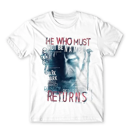Fehér Harry Potter férfi rövid ujjú póló - He returns 