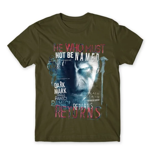 Khaki Harry Potter férfi rövid ujjú póló - He returns 