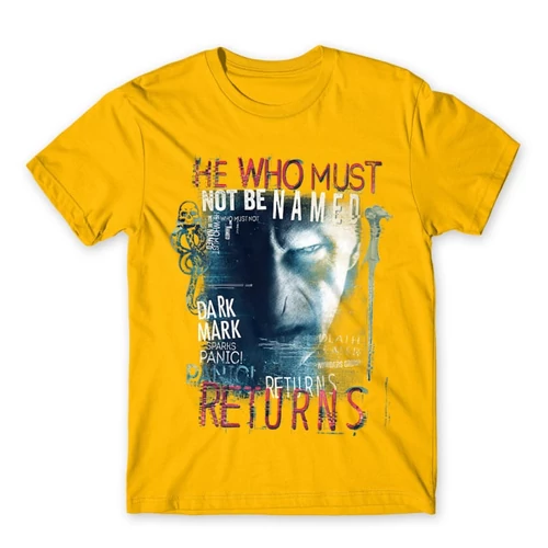 Sárga Harry Potter férfi rövid ujjú póló - He returns 