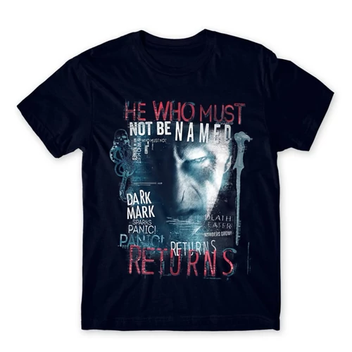 Sötétkék Harry Potter férfi rövid ujjú póló - He returns 