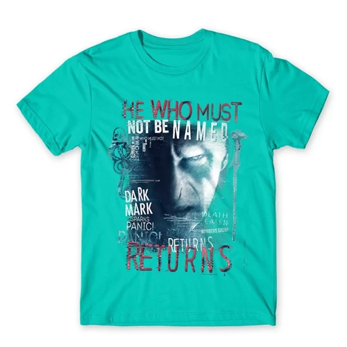 Türkiz Harry Potter férfi rövid ujjú póló - He returns 
