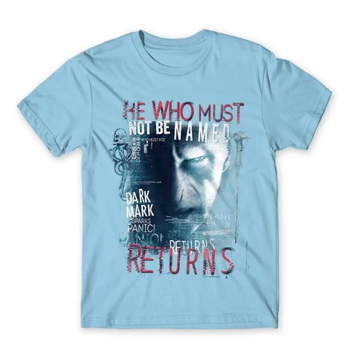 Világoskék Harry Potter férfi rövid ujjú póló - He returns 