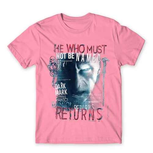 Világos rózsaszín Harry Potter férfi rövid ujjú póló - He returns 