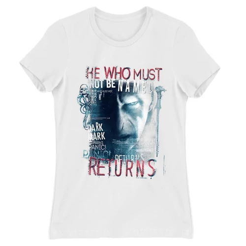 Fehér Harry Potter női rövid ujjú póló - He returns