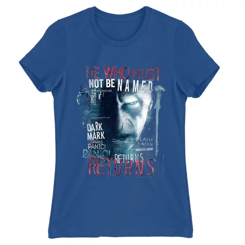 Királykék Harry Potter női rövid ujjú póló - He returns