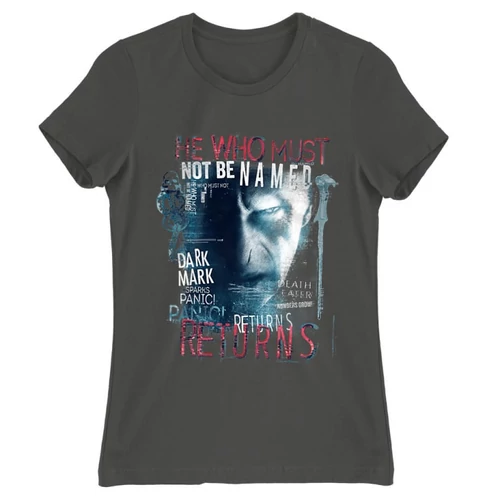 Sötétszürke Harry Potter női rövid ujjú póló - He returns