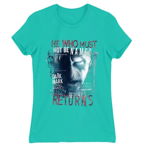 Türkiz Harry Potter női rövid ujjú póló - He returns