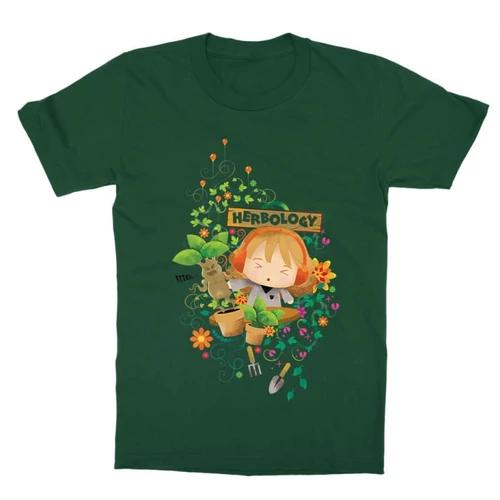 Sötétzöld Harry Potter gyerek rövid ujjú póló - Herbology Watercolor