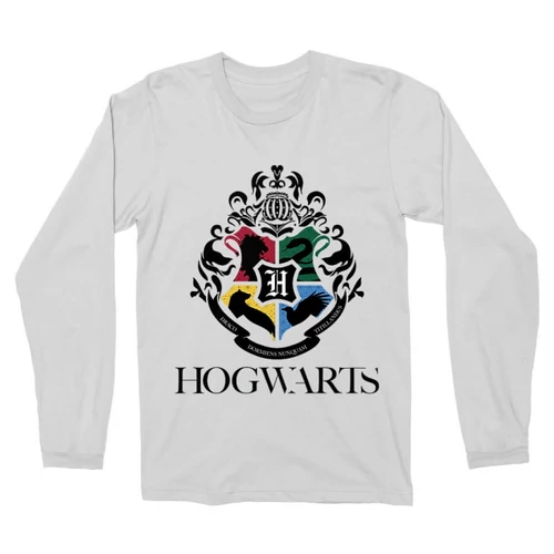 Fehér Harry Potter férfi hosszú ujjú póló - Hogwarts Alumni