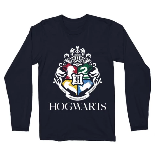 Sötétkék Harry Potter férfi hosszú ujjú póló - Hogwarts Alumni