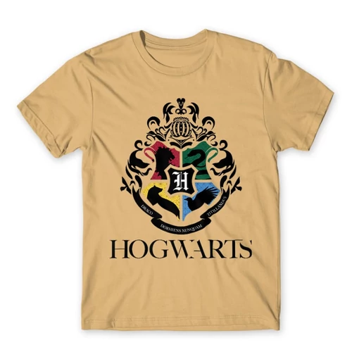 Homok Harry Potter férfi rövid ujjú póló - Hogwarts Alumni