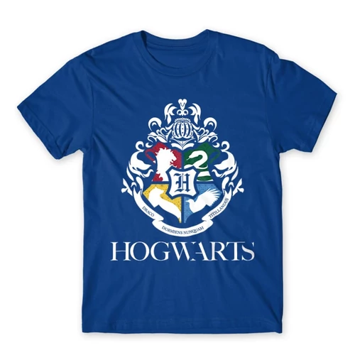 Királykék Harry Potter férfi rövid ujjú póló - Hogwarts Alumni