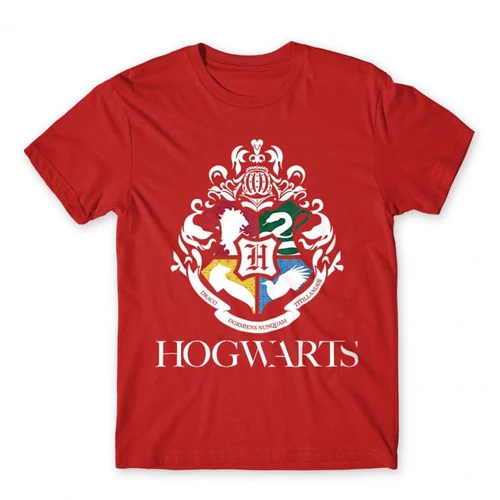 Piros Harry Potter férfi rövid ujjú póló - Hogwarts Alumni